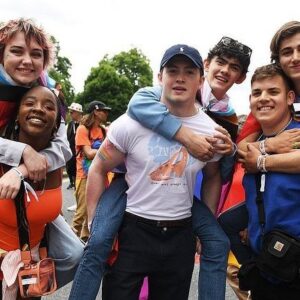 Tobie Donovan Instagram - Yesterday was the most magical day! ✨Such a joy to be celebrating pride with our community and to get to speak on stage at Trafalgar Square was ridiculous!!! Feeling all the love and all the PRIDE! 🌈✨🤍