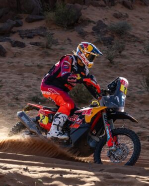 Toby Price Instagram - Stage 9 🏁 4th
Overall ⏱️ 6th
Not too bad today, one small mistake but the rest of the day was pretty good. Super stoney and hard to see today in the sun, got through in one piece and onto tomorrow. 
#Dakar2024