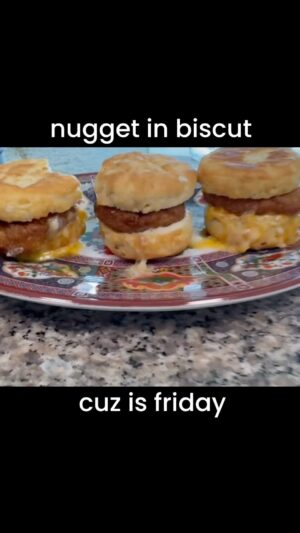 Toby Turner Instagram - nugget in biscuit cuz it’s friday #nuggetinabiscuit
