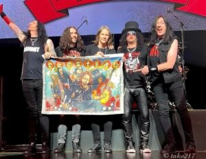 Todd Kerns Instagram - And that’s a wrap on the Asian leg of The River Is Rising: The Rest Of The World 2024 Tour. Thank you, Japan, Taiwan, Korea, Philippines and Thailand. Holding amazing artwork by the great @aya.onz Photo by @tako217