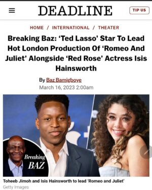 Toheeb Jimoh Instagram - Up next @almeida_theatre ❤️💫
