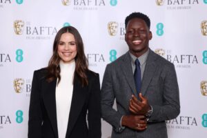 Toheeb Jimoh Instagram - Such an Honour announcing the @bafta Award Nominations today with the lovely @wellhayley!  Congratulations to all the nominees 💫💫

Clothing: @hermes
Accessories: @bulgari
Styling: @ysmnsabri
Grooming: @frankiedaniella

#bafta #baftaawards