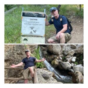 Tom Bergeron Instagram - Screw you, aggressive bees 🐝. If I find a waterfall, I’m gonna linger 😉 #FathersDayHike (pics by @thejexxi)