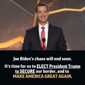 Tom Cotton Instagram - What choice will we make? Will we choose Joe Biden, open borders, amnesty, and chaos?

No. We’ll choose Donald Trump and his record of security, prosperity, and stability.