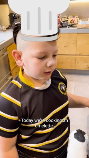 Tom Kerridge Instagram - I love that Acey takes an interest in cooking 🧑‍🍳

In this episode of Cooking with Acey, we made a pre Rugby training Omelette together, featuring Salami and Parmesan Cheese - delicious.

#cookwithme #cooking #cookingwithkids #eggrecipe