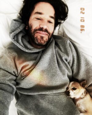 Tom Pelphrey Instagram - We had to say goodbye to our little King.  Our sweet boy was the first dog Kaley and I rescued together- he joined us in Atlanta and cuddled Kaley through her entire pregnancy.  Despite being well over 10, it was watching our Dump Truck that taught him how to drink water.  While it can be hard to not have enough time with these older angels, they more than make up for it with their weird, wonderful personalities.  Kingy- I’ll miss sleeping in with you, I’ll miss your eye kisses and your lap plops, I’ll miss the hell out of your whirling tornado drunken master poop style.  We are very lucky to have you in our family, our loaf, our sweet sweet boy.  Thanks for all your love. ♥️♥️♥️🙏🙏🙏♥️♥️♥️ @kaleycuoco