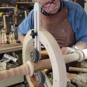 Tom Silva Instagram - Broke out my steady rest to turn a walking stick for a buddy of mine. I made it from the wheels of an old pair of rollerblades. 

#woodturning #lathework #woodworkingcommunity #steadyrest #latheturning #thisoldhouse #woodworkingproject #jig