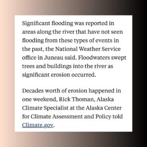 Tom Steyer Instagram - 20 years ago, I saw the unmistakable effects of climate change on the glaciers in Alaska. It changed my life.

Now, accelerated glacial flooding is putting lives at risk. Another sober reminder of how important solving the climate crisis is for all of us.