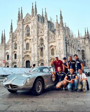 Tom Wlaschiha Instagram - We did it ! #millemiglia2023 
2200km in 5 days across Italy in 
a 1954 Alfa Romeo Sportiva 2000.

Grazie !! @alfaromeoitaliaofficial @alfa_romeo_de @ninacarmaria 
for this crazy unforgettable ride 💚🤍❤️