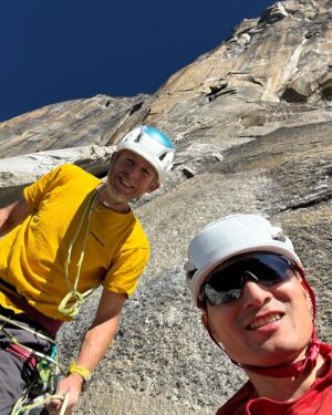 Tommy Caldwell Instagram - I have been involved in product design for a lot of companies over the years, but it’s pretty unique to have the CEO of the company be a truly badass adventurer that gets after it right along with the athlete team. It’s no surprise @corosglobal is innovating at an incredible rate these days and making the only tracking device that is truly functional for climbing. @lewiswu_ , I hope you are able to see your climbing  goal to free climb The Freerider through. That was a fun day on El Cap together, and I can’t wait for the new features we talked about. #exploreperfection