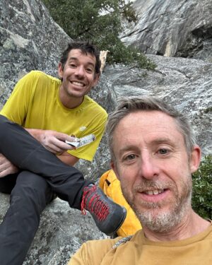 Tommy Caldwell Instagram - @alexhonnold and I spent the last three days in our favorite place, climbing a impressively stout route established @mason_earle and @bradgobright years ago. 31 pitches of hard slab, 5.10 bushwhacking, pumpy 5.13 and even a 9 foot down dyno. Alex is so impressive and fun climb with up there. He pretty much hiked everything while I struggled to keep up.

I was a bit sad to feel like I have slipped from my peak form up there. And it took my loving wife @beccajcaldwell to remind me that I am still coming back from a big injury. In the end I didn’t quite send. Of course Alex did. This would have bothered me more in the past. Maybe I’m getting wiser, or maybe loosing my edge a little. Either way it’s easy to see this as just a good time with a great friend climbing our favorite wall.