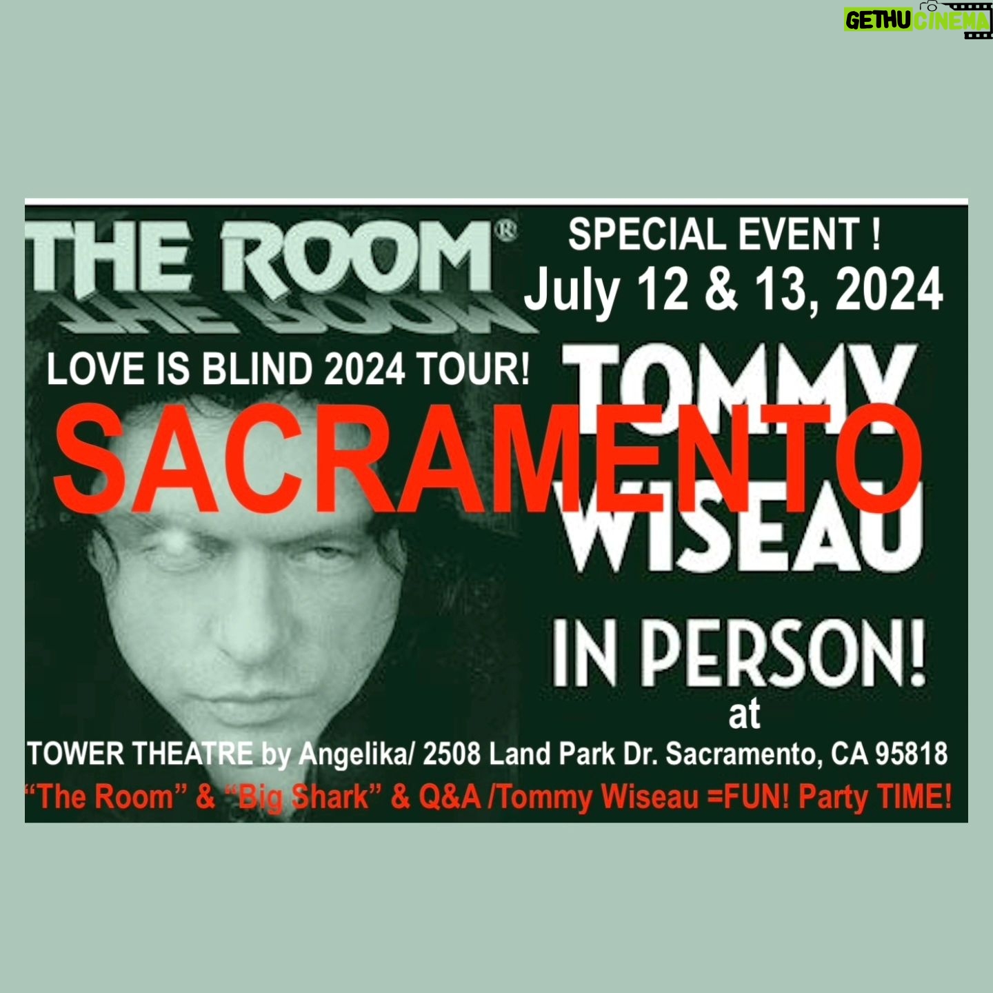 Tommy Wiseau - 202 Likes - SACRAMENTO !!! YESTERDAY WAS FUN !!! I'LL SEE YOU LAST DAY IN PERSON TODAY !!! PHOTOS Q&A BEFORE ALL SCREENINGS !!! LETS GET LOST IN MAGNIFICENCE !!!😎🌹🏈🦈🐶
BIG SHARK 10pm Q&A (before Screening Pictures) July 13
Go to TheRoomMovie . Com website, scroll down to SACRAMENTO, click THE TOWER THEATER, scroll down to "See More" and click, look for BIG SHARK July 12
THE ROOM 6pm and 8pm Q&A (before Screening Pictures) July 13
Go to TheRoomMovie . Com website, scroll down to SACRAMENTO, click THE TOWER THEATER, scroll down to "See More" and click, look for THE ROOM July 12
_________
Dallas IN PERSON
BIG SHARK Q&A August 17
Go to TheRoomMovie . Com website, scroll down to DALLAS under BIG SHARK, and click ANGELIKA FILM CENTER
THE ROOM Q&A August 16, 17
Go to TheRoomMovie . Com website, scroll down to DALLAS under THE ROOM, and click ANGELIKA FILM CENTER
