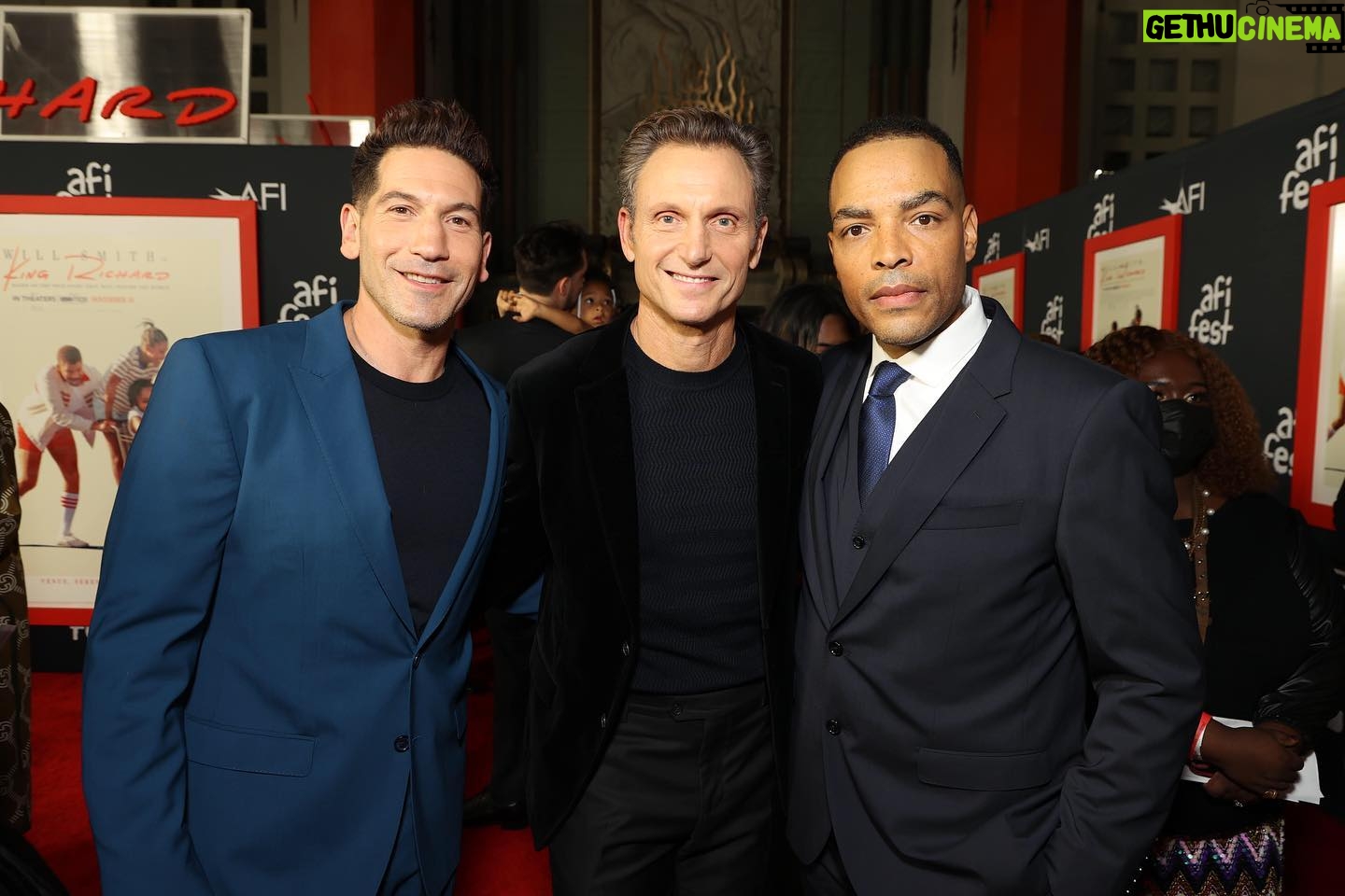 Tony Goldwyn - 6.1K Likes - At the #KingRichard Premiere last night w/ @jonnybernthal #ReinaldoMarcusGreen. Thanks @ferragamo for the clothes!