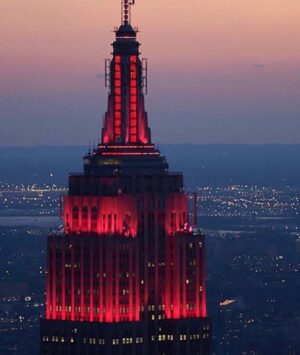 Tony Hale Instagram - The @empirestatebldg is Clifford Red in honor of the @bestfriendsanimalsociety tnite!  @jackwhitehall @darbyecamp @izaac_wang @cliffordmovie @gettyentertainment