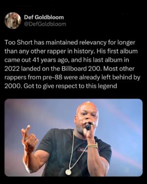 Too $hort Instagram - Rollin’ back the clock with #5DecadesOfTooShort! We on the ‘80s this week! “I Ain’t Trippin’’ – made in 1988 - what was you on in ‘88? 🚀 

#TooShort #80sVibes #DontStopRappin #Longevity