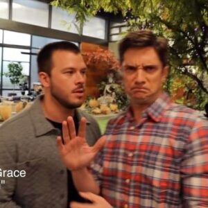 Topher Grace Instagram - Just another day on set of home economics! Haha we’re such a #family
