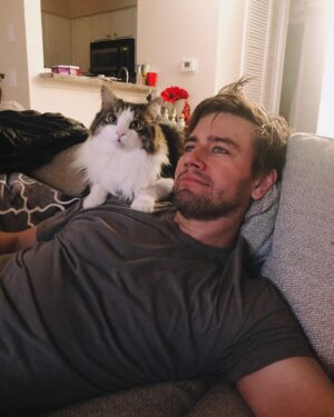 Torrance Coombs Instagram - Renly helping me keep my Cuphead game strong.