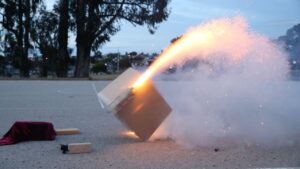 Tory Belleci Instagram - When my @keysightoscilloscopes unboxing video goes sideways…literally. #fireworks #unboxing #Keysight