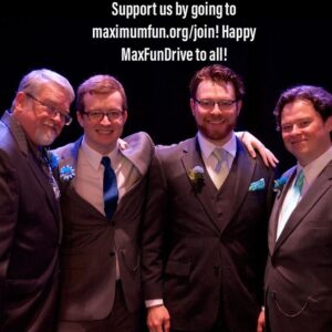Travis McElroy Instagram - It’s #MaxFunDrive Day Four! Please consider supporting these dapper gents by going to maximumfun.org/join!
(This was taken at my wedding almost a DECADE AGO)