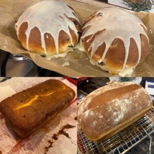 Travis McElroy Instagram - My baking so far this weekend! Fruit loaf, lemon drizzle cake and milk loaf! Thanks @paulhollywoodbakes!
