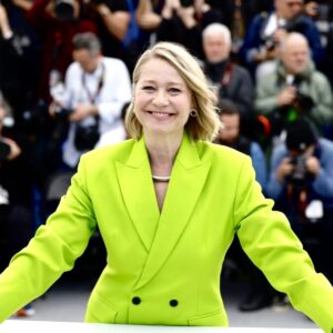 Trine Dyrholm Instagram - Photocall @festivaldecannes The Girl With The Needle #thegirlwiththeneedle 
Suit @soerenleschmidt 💚 
Earrings @vibeharsloef 
Necklace @ninnayork 
Make up @jamiecoombesmua 
Hair @stephanebodin