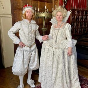 Trine Dyrholm Instagram - Queen Anne & Queen Annie @annieruthsymons You are a legend 🔥Thank you and your wonderful team for all the extraordinarily beautiful costumes for me and my King: The Amazing @tonycurran ❤️🔥 #maryandgeorge @skytv @nowtv