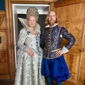 Trine Dyrholm Instagram - Queen Anne & Queen Annie @annieruthsymons You are a legend 🔥Thank you and your wonderful team for all the extraordinarily beautiful costumes for me and my King: The Amazing @tonycurran ❤️🔥 #maryandgeorge @skytv @nowtv