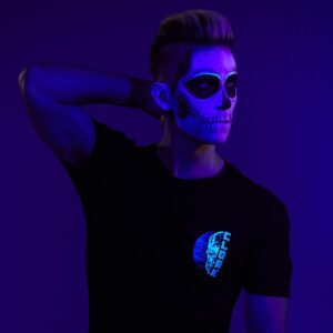 Troy Baker Instagram - This was a real treat and totally worth the two hours in the chair. (Shout out to @jessiebishopmakeup !)
This line is a good reminder that life is precious. 
That it’s beautiful.
That I should cherish it.
To not be afraid of the darkness. 
To be brave enough to stare it in the face and say “You’re cute...but not today.”

Check out the rest of the line. 
Link in my story.