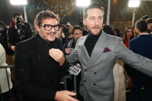 Troy Baker Instagram - Just a few of the magical moments captured at last night’s @hbomax #thelastofus premiere. What we started ten years ago is now also in the loving, skilled and very capable hands of Craig, Pedro, Bella and the entire cast/crew of this truly amazing show. For those who have been with us, thank you. You are the reason why we’re here. For those who now join us, welcome. The journey starts for all of us Sunday night. 

Stylist - @wymanchang
Jacket - @alexandermcqueen 
Turtleneck - @sandroparis 
Pants - @ysl 
Watch - @panerai 
Shoes - @ferragamo