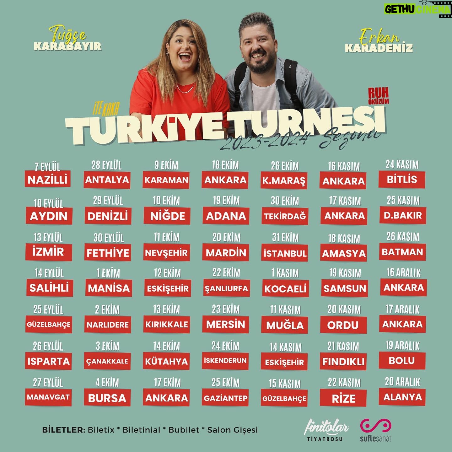 Tuğçe Karabayır - 366 Likes - Buyursunlar efendim🧿🥹 İşte turne takvimimiz🙏🏼🍀 Bekliyorummmm hepinizi
Sizinle hangi şehirde tanışacağız ?🤭
#finitolartiyatrosuşehrinizegeliyor