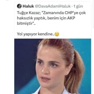 Tuğçe Kazaz Instagram - 😂😂😂 Benim niye bundan haberim yok? Biraz ahlak, şeref, haysiyet diyeceğim ama zaten bunlarda sıkıntı olduğu için yapıyorsunuz. Bu haliyle CHP’ye hiçbir zaman doğrudan veya dolaylı destek vermeyeceğim. Vazgeçin bu sevdanızdan. AK Parti de bitmedi. Yeniden başlatmak için sadece reset attık. Bu şansı heba etmezse çok daha güçlü geliyor. Eminim seçim sonuçları Ak Parti’den çok CHP için sürpriz olmuştur zira halk CHP'yi hiç beklemediği ve bilmediği bir konuda, yani hizmetle görevlendirdi. Bu görevi yapmaz, ülke ve millet menfaati için koşturmazsa bir sonraki seçim CHP diye bir parti kalmaz. Zira kendi oyuyla kazanmadı. Onun için şansınızı zorlamayın ve bu şansı halkla uğraşmak yerine halka hizmetle geçirin. Yoksa halkın giydirdiği o ateşten gömlek evvela CHP'yi yakacak. Ayrıca düşünsenize, Ak Parti bu seçimi de kazansaydı yenilenmeden bu kadar tepki, sorun ve kutuplaşma ikliminde bir sonraki genel seçimlerde başarılı olabilir miydi?