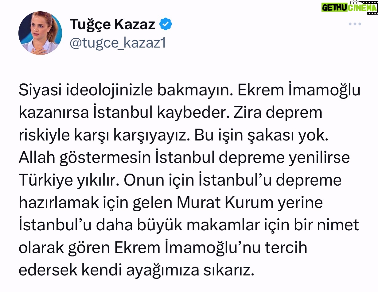 Tuğçe Kazaz - 11.1K Likes - BU İŞİN ŞAKASI YOK!
#cumhurittifakı #akparti #chp #ekremimamoğlu #seçim2024 #31mart #tuğçekazaz #tugcekazaz #instagram #instagrampost #viral