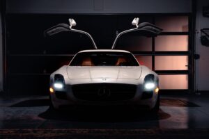Tyler Hoover Instagram - Gullwing vs Butterfly, also 2 years of ownership with the SLS!