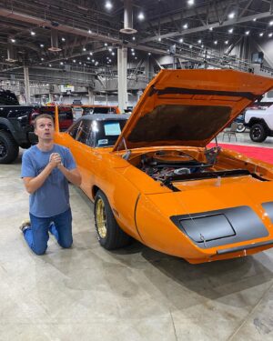 Tyler Hoover Instagram - It’s time to say goodbye to the Hemi Superbird, selling no reserve at @barrett_jackson Houston today. You can watch the live stream or our coverage on @history and @fyi. I’m very nervous/excited!