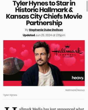 Tyler Hynes Instagram - Remember that thing I did with the Kansas City Chiefs 🏈 that looked like a movie but wasn’t a movie...well…it’s a movie now. ;)

That doesn’t happen without a lot of people being very thoughtful and creative about how to give all who might enjoy this just the right experience. 

Thanks to all the publications, online enthusiasts and news outlets that seemed to be tickled by this news.

I included a few but I’ll list some of the other lovely places that were excited to share the announcement. 

Congrats everyone at @hallmarkchannel & @chiefs @nfl for pulling off what’s never been done. 

And to everyone who’s about to start the journey of making this film, giddyup 🤠 we’re going to Kansas City, the home of two organizations connected by a spirit rarely seen. 

👑 @hunterking @ed_begley_jr 
🤍 @lhdhallmark @mrsjp24 @candicemeghan @julie_sherman_wolfe @davidwulf John Putch @dabbot1  @lindseyroy26 @anniehowellpr @djhindustani @i_am_sweet_sam @megvantine @rantsandraves411 @poperandy @atipam @sillypants85 
@mrsjennylatz @alyssa.osheim 

Red Kingdom! 🏈⚡️🎬

( I tried to tag everyone, if I couldn’t find ya please comment and I’ll try to add you 🙏🏻🤍😊)

@variety / @emilylongeretta 
@hollywoodreporter 
@deadline / @lynette.rice
@entertainmentweekly 
@todayshow @carsondaly @jennabhager @hodaandjenna @hodakotb 
@indiewire
@thewrap 
@people / @juliaaamoore , @breannenyc
@entertainmenttonight 
@forbes / @justcathy331
@newsweek 
@nbcnews 
@espn 
@sportsillustrated
@cbssports 
@yahoosports 
@foxnews 
@usweekly /  @johnnimacke
@ftwusatoday 
@tmz_tv
@holausa /  @alimariehurtado
@bleacherreport 
@tvinsider /  @avery__thompson
@outkickthecoverage / @matt_reigle
@athlonsports 
@dubewilson
@justjared
@soapsdotcom /  @thekristynburtt
@upi 
@brobible 
@on3 
@atozsportsfilmroom 
@tvfanatic_official / @carissapavlica
@tvshowsace / @georgiamakitalo
@sportsbusinessjournal
@fangirlish /  @erinelizabethgross
@chatsports
@thekansascitystar 
@arrowheadpride / @pgsween
@fox4kc 
@kctv5 /  @katiethebyrd
@kcur893 / @savannah_hawley , @gabrieljr
@thespundotcom 
@vitalthrills 
@presspassla