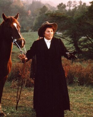 Tyne Daly Instagram - My favorite was a scene when Miss Alice drew down a shotgun on some bad guys and my director asked, “Do you realize that every time you take aim, you lick your lips?” And I said, “Of course I do.” #Christy #ThrowbackThursday #tbt