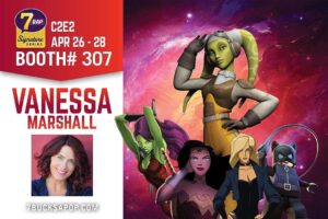Vanessa Marshall Instagram - Can’t wait for #C2E2 with @7bucksapop! Huge thanks to all who made this possible! @celebworx 🫶🏻 Thrilled to be with my #starwarsfamily! Xo 🙌🏻💚✨