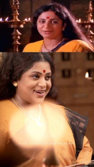 Veena Nair Instagram - Srividya Amma ❤️
Inframe @veenanair143 
DOP &EDITS 📸 @abi_fine_shooters 
MUA @manjucalluna 
Styling @nithinsuresh_su 
Jewellery @parakkat_jewels 
Sari @sobhaviswanath_official  Thanks dear @weaversvillagestore