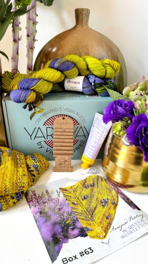 Vickie Howell Instagram - Isn’t she pretty? 😍

The YarnYAY! July Box is now shipping! Featuring:

•Dream in Color Smooshy, in color, Violet Fields

•Assigned Pooling knit & crochet scarf patterns by myself and Gavriella Tremino

•Wraps Per Inch Tool by Twig & Horn

•Lavender Sage hand-lotion by Avry Beauty 

• Tutorials, community meet-ups, giveaways, and more!

Get 15% off your first box at www.YarnYAY.com with code: FIRSTYAY15

Come hang out and stitch with us! 👏🏼