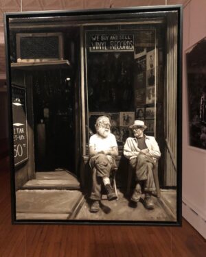 Victor Garber Instagram - One of Rainer’s latest paintings in the window of MM Fine Art Southampton NY.  Check it out.  @m_and_mfineart