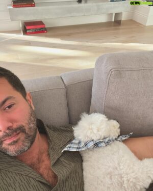 Victor Turpin Instagram - And dad's life! Can't move cause he's deeply asleep on top of my arm...I do have a heart!!! #puppy #puppylove