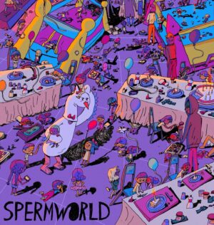 Victoria Vincent Instagram - Big movie poster I made for my friend @lanceopp ’s new movie SPERMWORLD!! 🦢