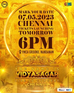 Vidyasagar Instagram - Chennai, the wait is over. 🎫 6pm tomorrow.

“The Name Is Vidyasagar🎶” Live in concert, Chennai🗼

Tickets @insider.in 

@vidyasagarmusicofficial 
@gangmedia_offl 
@karya2000
@itisveer 
@onlynikil 
#NoiseandGrains #Liveinconcert #Chennai  #paytminsider
