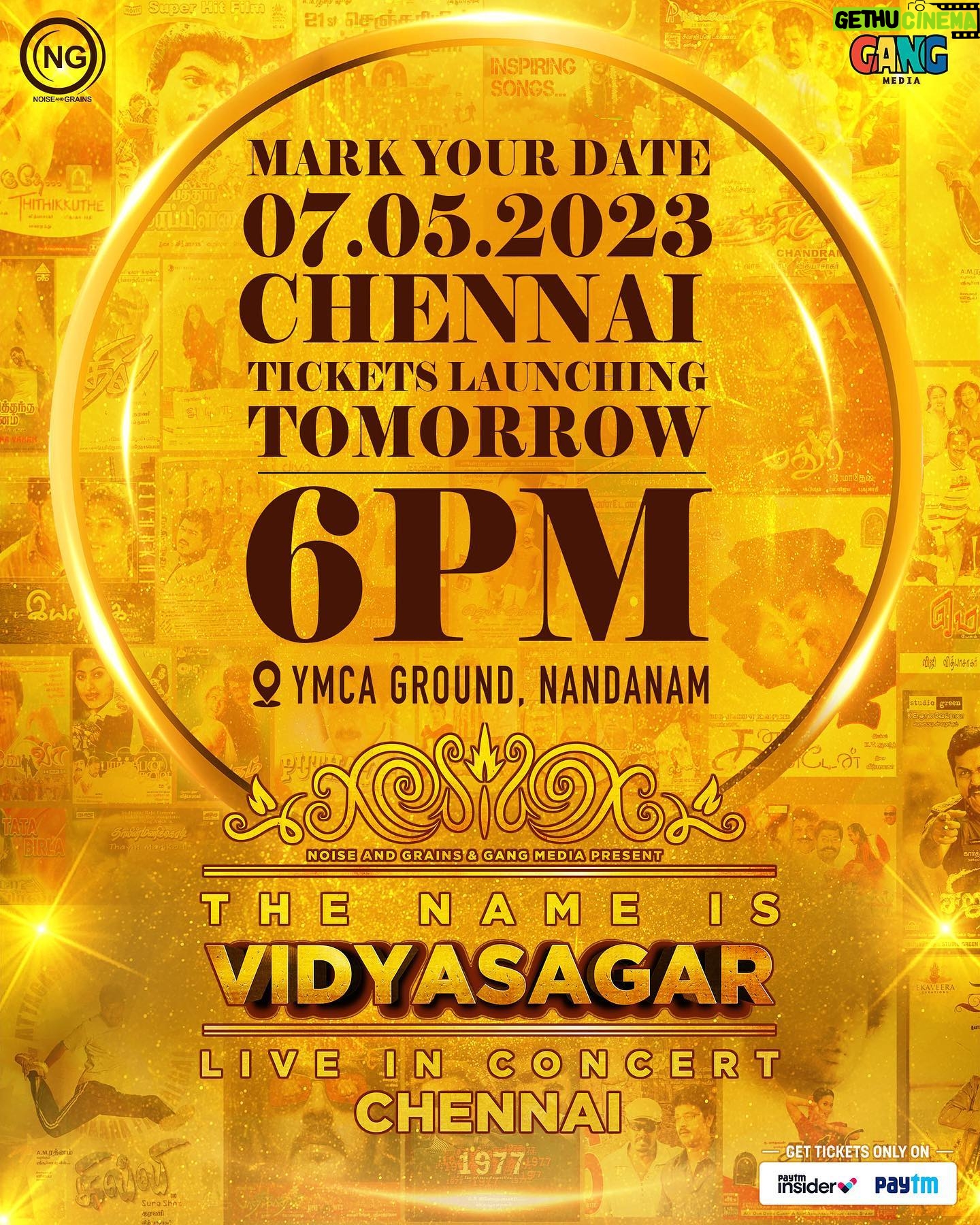 Vidyasagar - 6.5K Likes - Chennai, the wait is over. 🎫 6pm tomorrow.
“The Name Is Vidyasagar🎶” Live in concert, Chennai🗼
Tickets @insider.in
@vidyasagarmusicofficial
@gangmedia_offl
@karya2000
@itisveer
@onlynikil
#NoiseandGrains #Liveinconcert #Chennai #paytminsider
