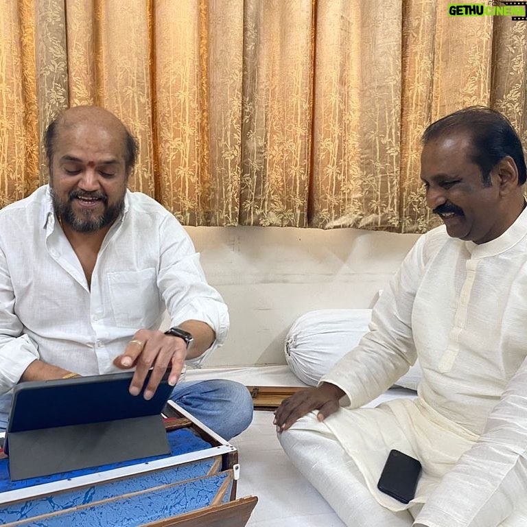 Vidyasagar - 9.5K Likes - Today’s Composing session with Shri. @Vairamuthu . A Tamil Anthem for Natpadu Theral ..
