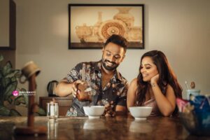 Vijay Kumar Instagram - Small things that made us both feel happy and loved ❤️💫 !!!
..:.
Concept shoot 
Shot by @zerogravityphotography 
Mua - @mua_vijisharath 
My wardrobe- @tailorsewcompany 
……
#V&N #vijayviruz #nakshatramurthy #erumasaani #weddingshoot