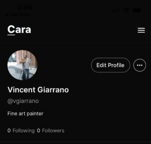 Vince Giarrano Instagram - Just made an account on Cara! If you’re on there, please look me up 🎨😊