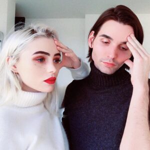 Vincent Cyr Instagram - It actually took a surprising amount of takes to get this right... so please appreciate it, and also please appreciate my beautiful @itsbabydash. Also appreciate the turtleneck game, even though she pulls it off 10x better than me. I just look like a B-list Kylo Ren.