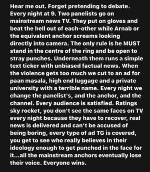 Vir Das Instagram - The TV news I want.