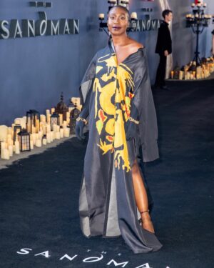 Vivienne Acheampong Instagram - About last night… whirlwind!

THE SANDMAN PREMIERE 🖤

Styling: @aimeecroysdill
Makeup: @minnie_mua 
Wearing: @maisonvalentino
